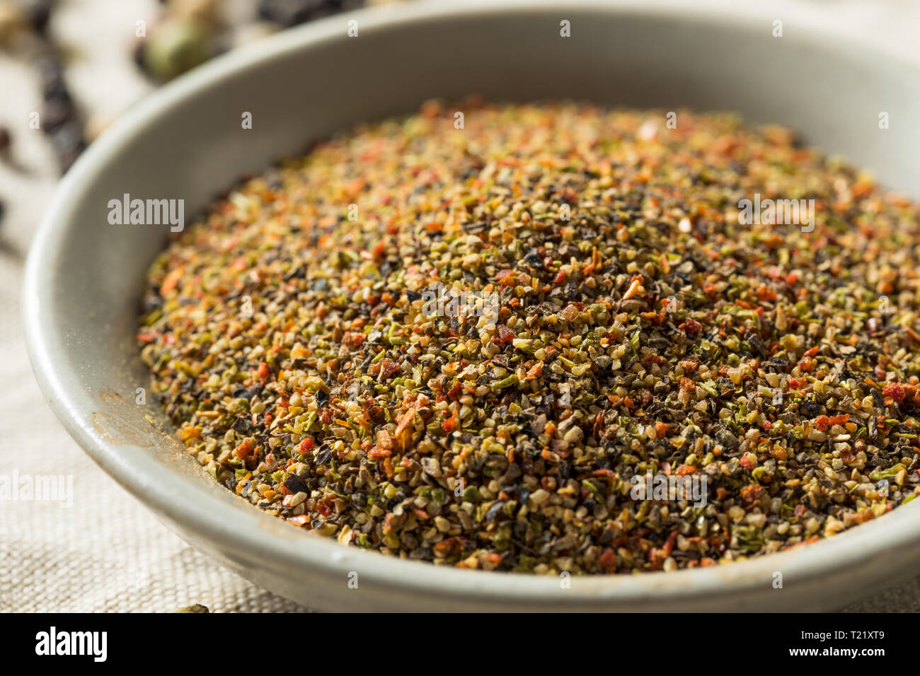 Raw Organic California Ground Pepper in a Bowl Stock Photo