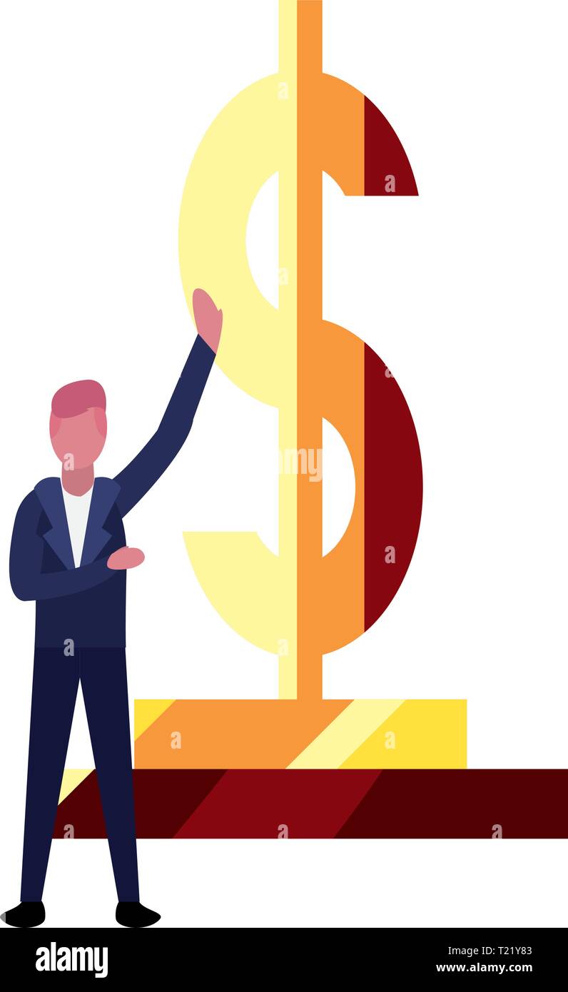 businessman dollar money bank vector illustration vector illustration ...