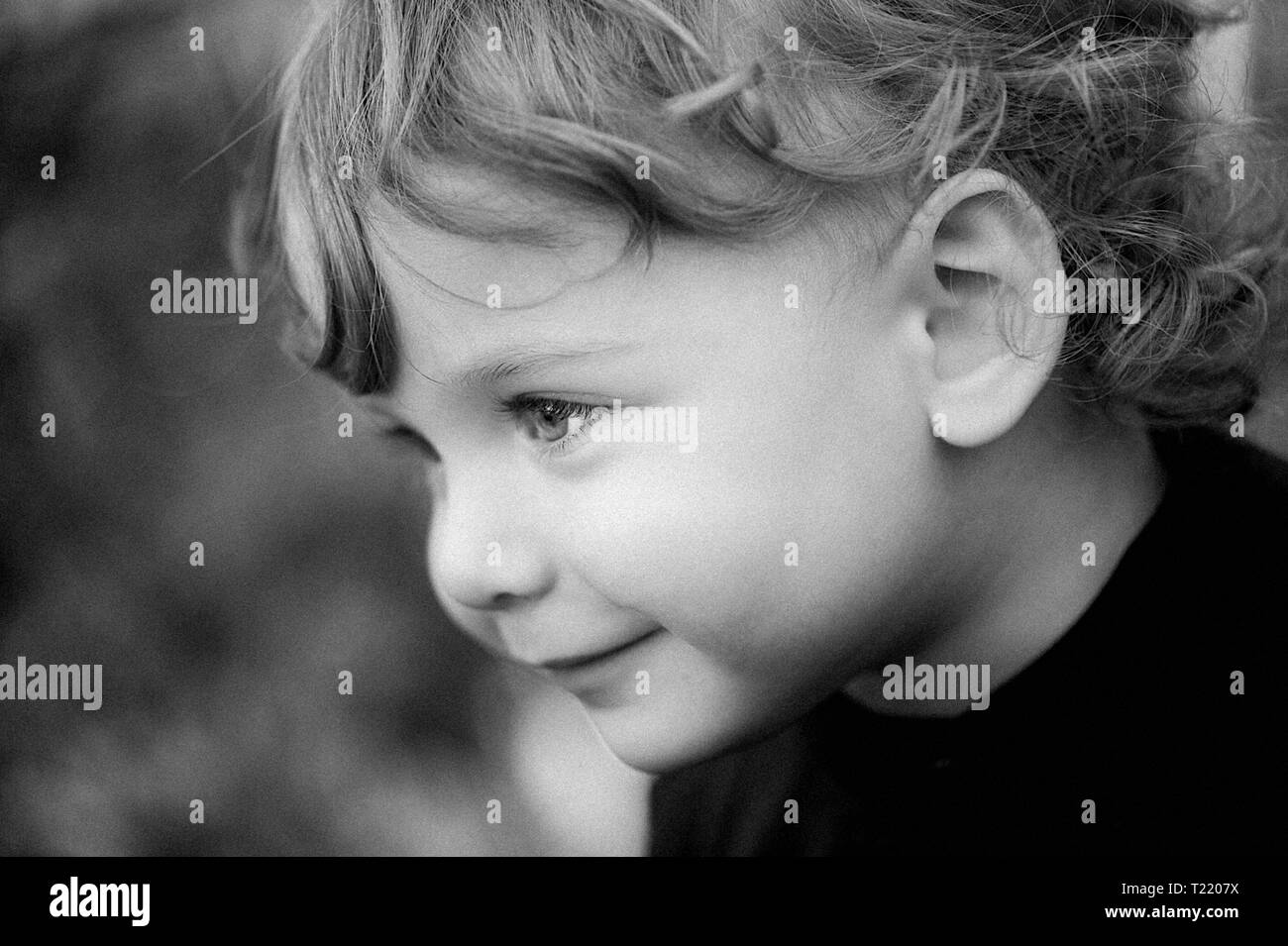 Baby Boy Curly Hair Black And White Stock Photos Images Alamy