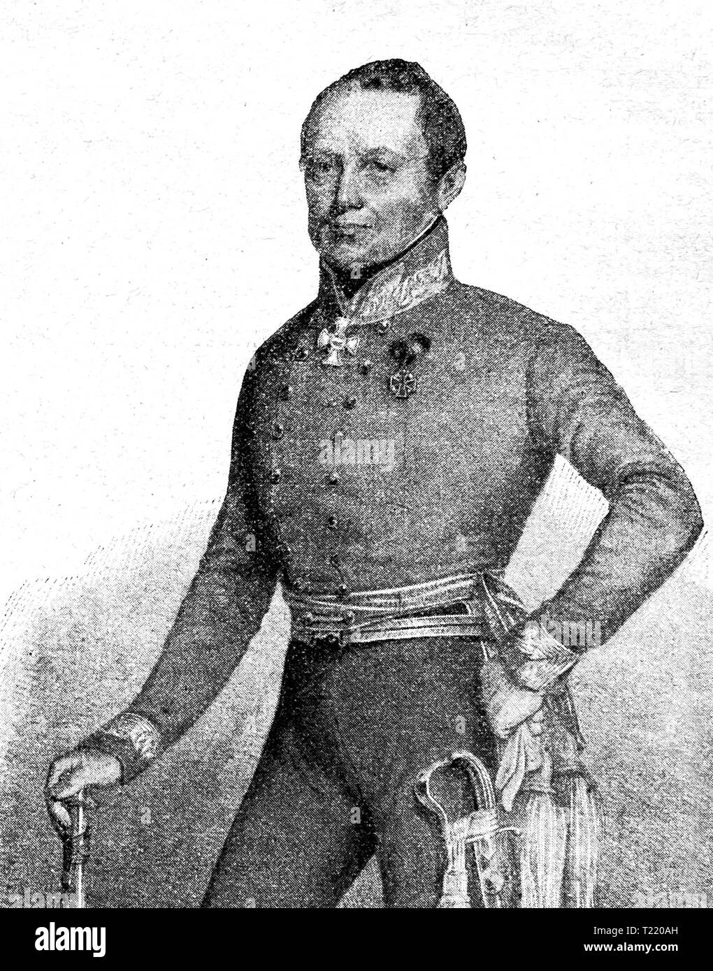 Field Marshal, Count Radetzky. According to the picture Skalitsky, 1848.Digital improved reproduction from Illustrated overview of the life of mankind in the 19th century, 1901 edition, Marx publishing house, St. Petersburg. Stock Photo