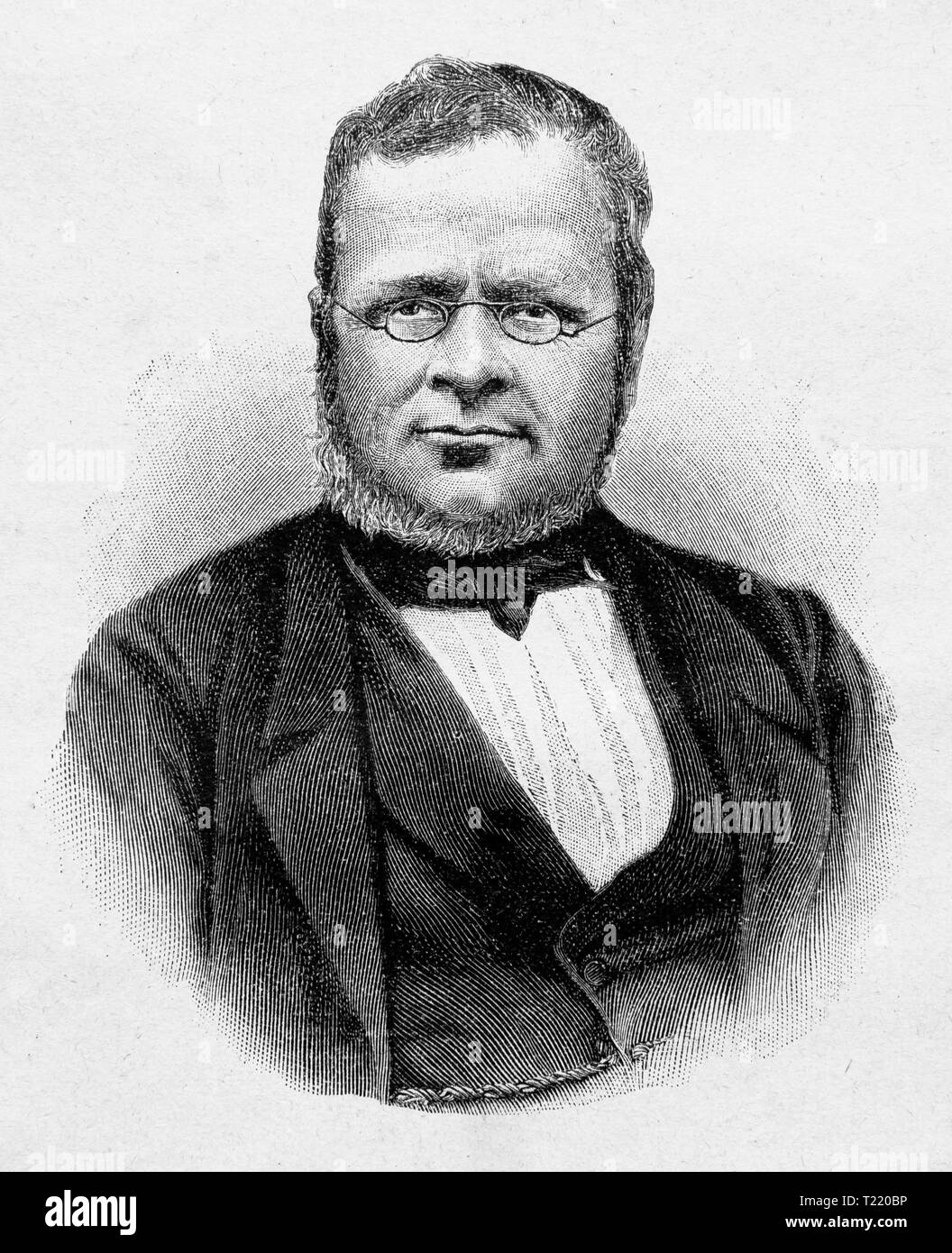 Count of Cavour, Italian statesman, Prime Minister of the Kingdom of Piedmont-Sardinia, Digital improved reproduction from Illustrated overview of the life of mankind in the 19th century, 1901 edition, Marx publishing house, St. Petersburg. Stock Photo