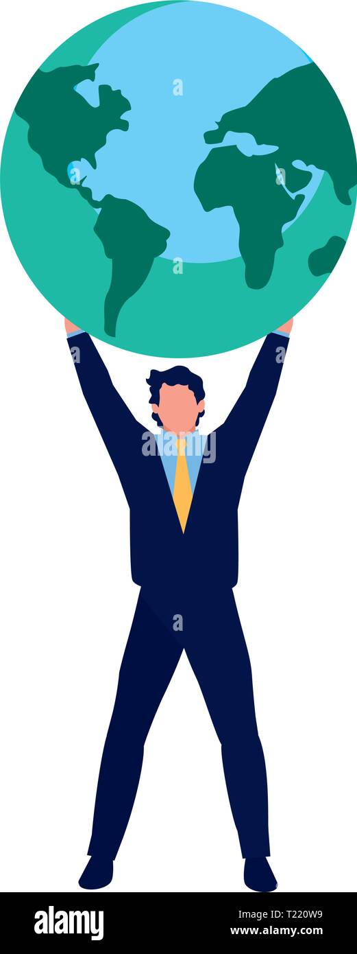 successful businessman world business vector illustration design Stock ...