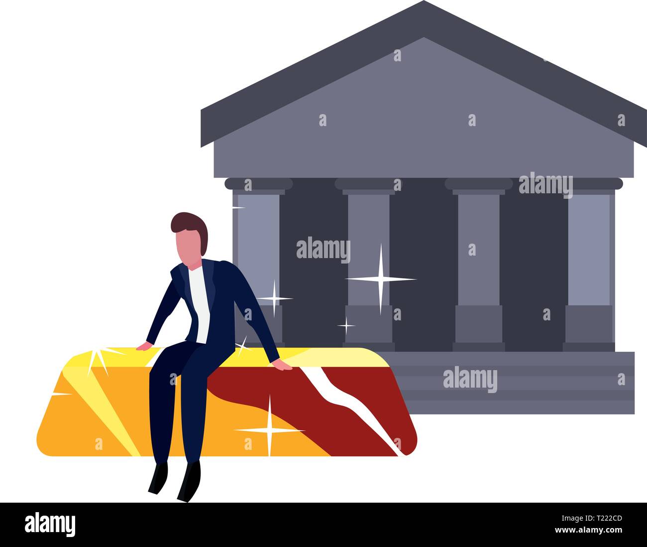 businessman money bank gold bar vector illustration vector illustration ...