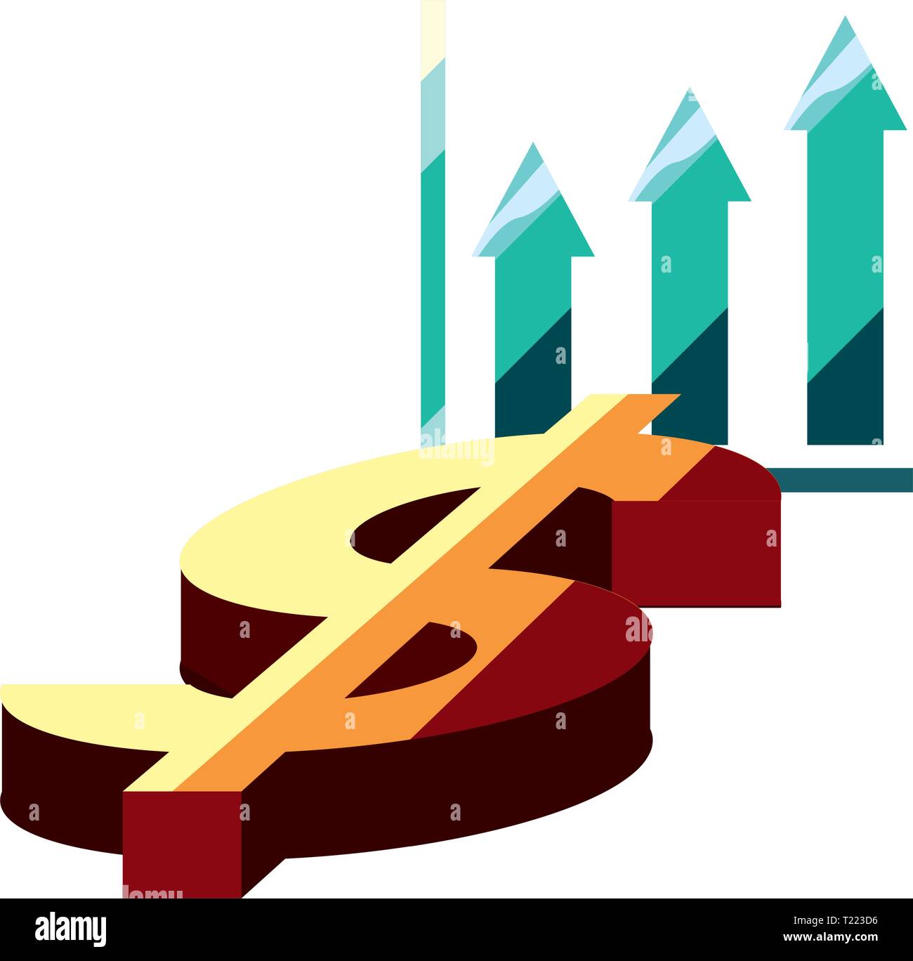 dollar sign diagram arrows financial vector illustration Stock Vector ...