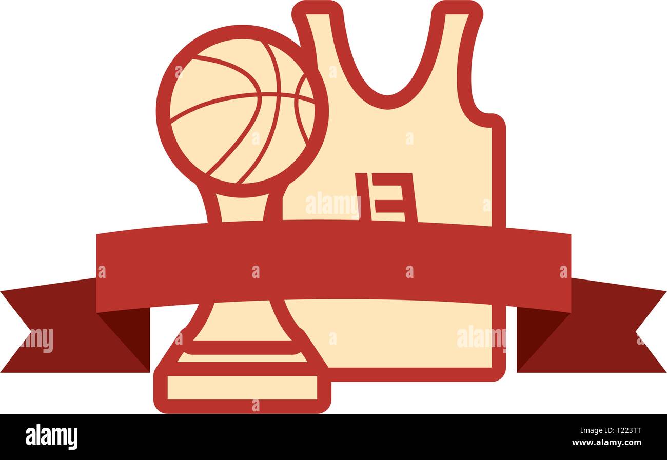 basketball tank top sport jersey trophy vector illustration Stock
