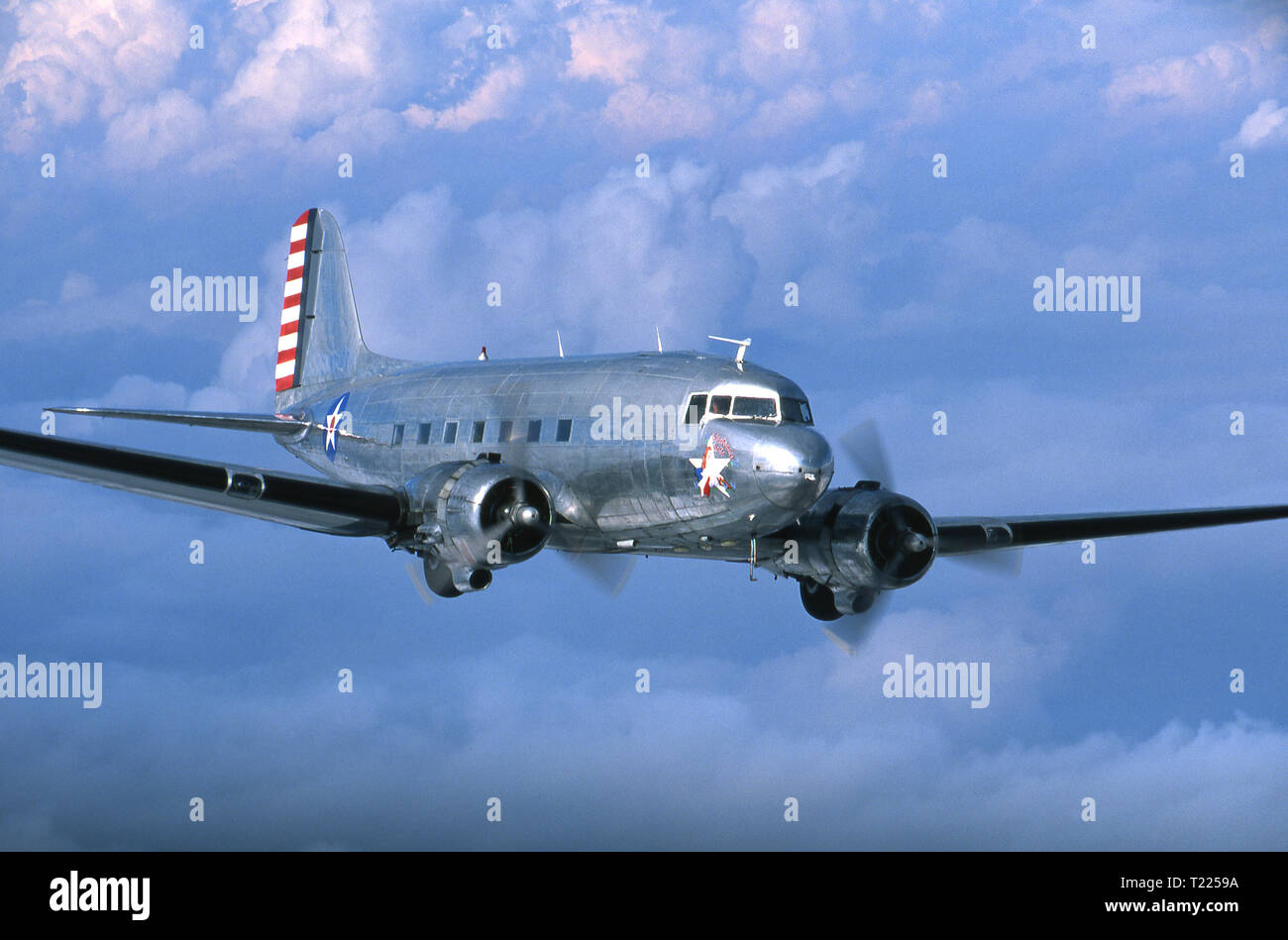 Douglass WWII DC-3/C-47 Transport airplane Stock Photo