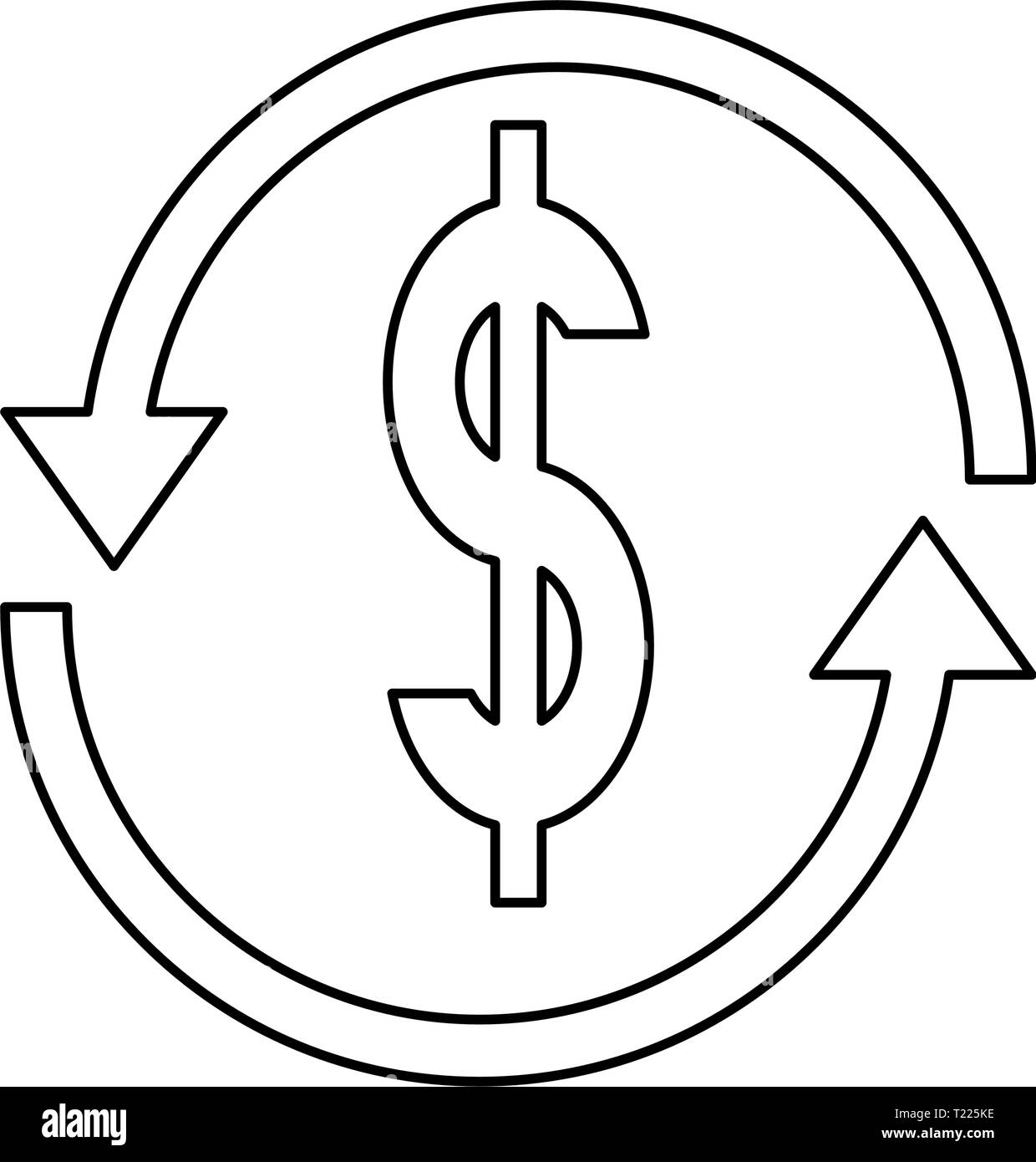 dollar exchange symbol on white background vector illustration Stock