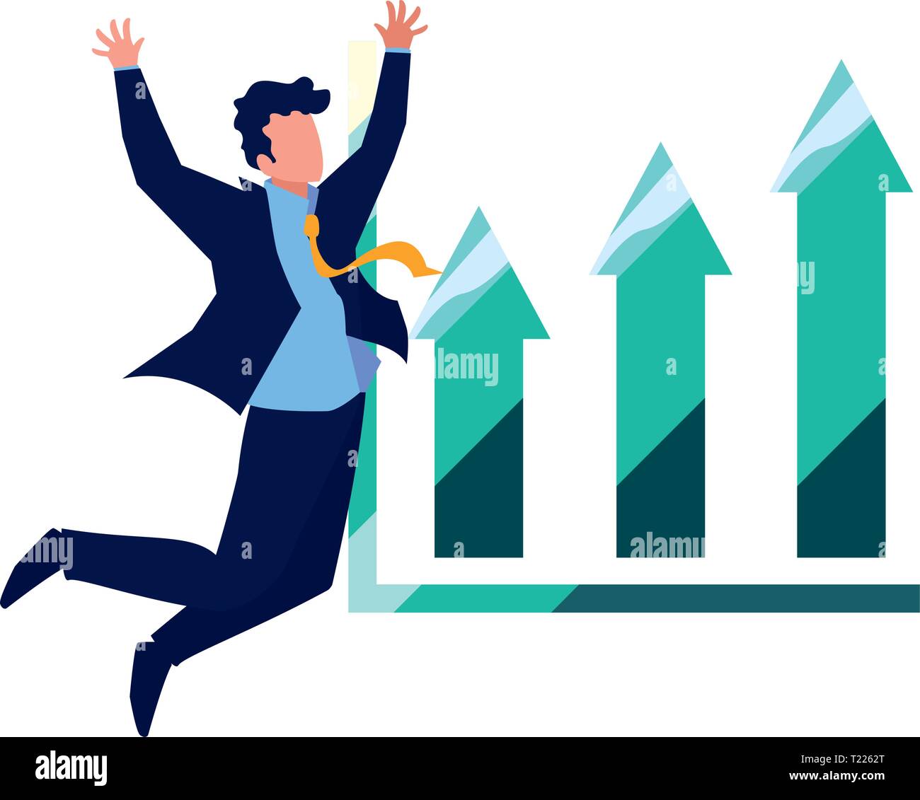 successful businessman report diagram profit vector illustration Stock ...