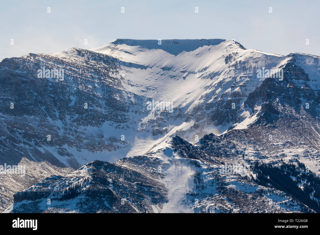 Cornice And Snow Slope On A Mountain Stock Photo 242223531 Alamy