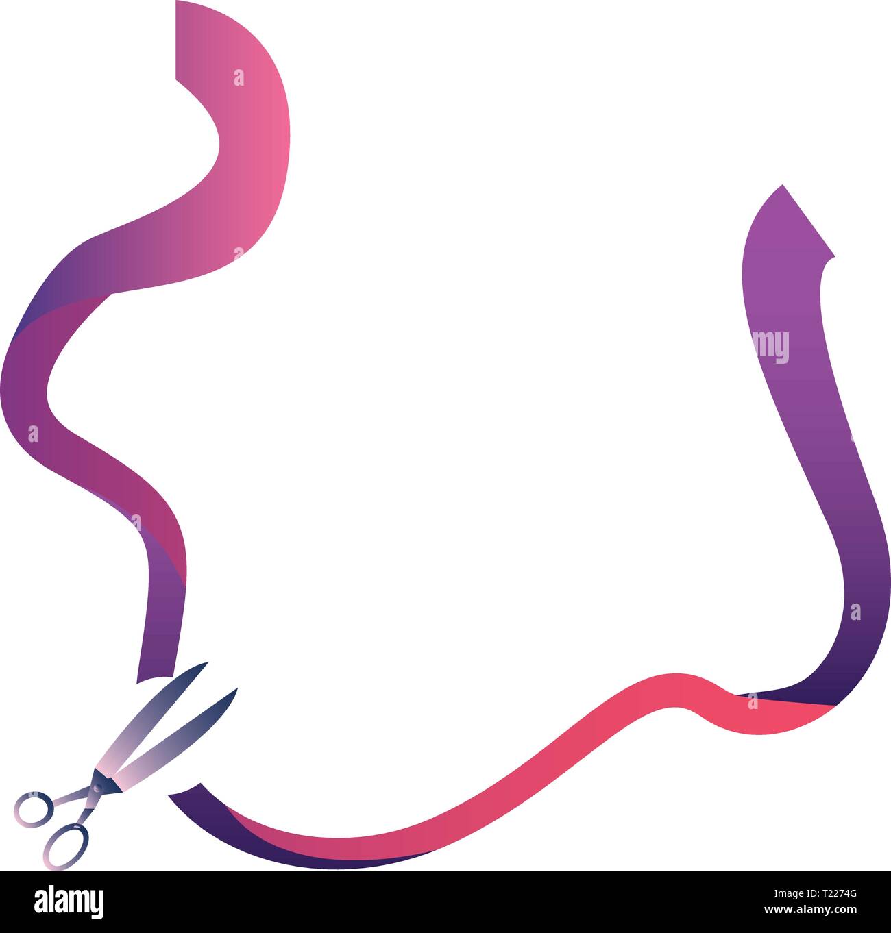 Vector Ribbon Scissors scissors cutting ribbon white background vector illustration Stock ...