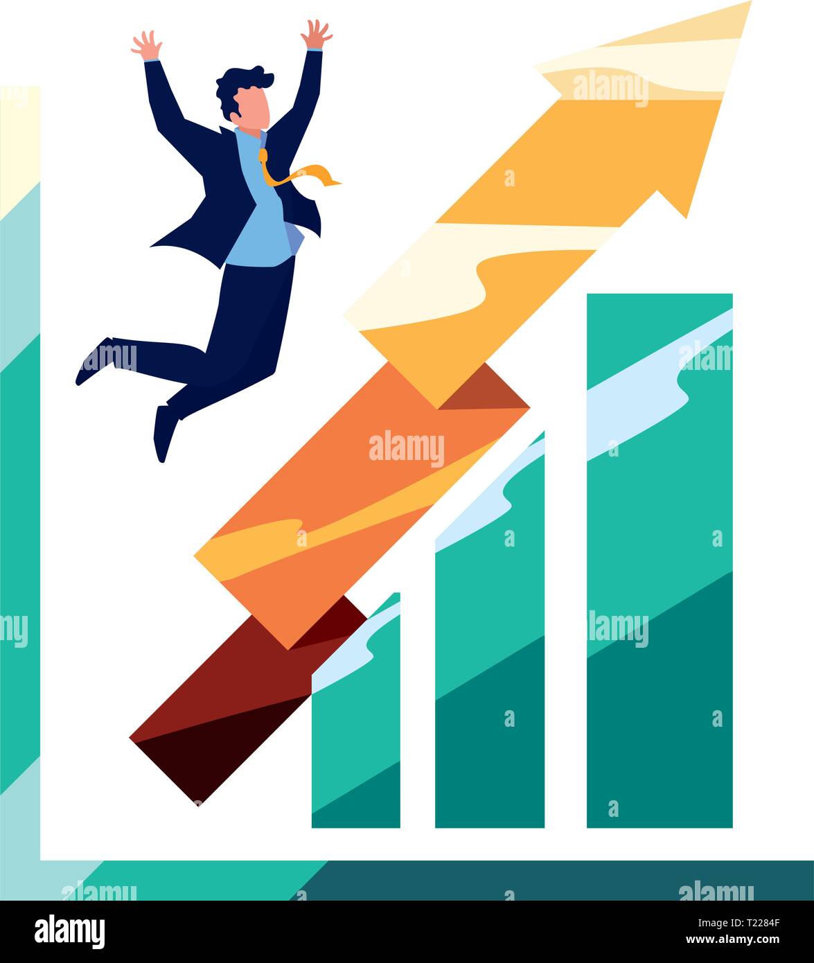 successful businessman report diagram profit vector illustration Stock ...