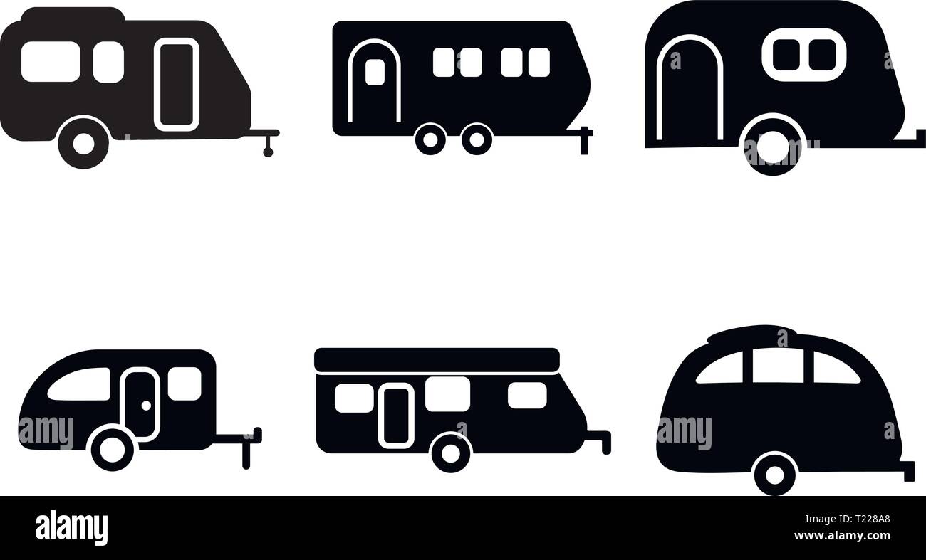 RV Camper Silhouette Set Stock Vector Image & Art - Alamy