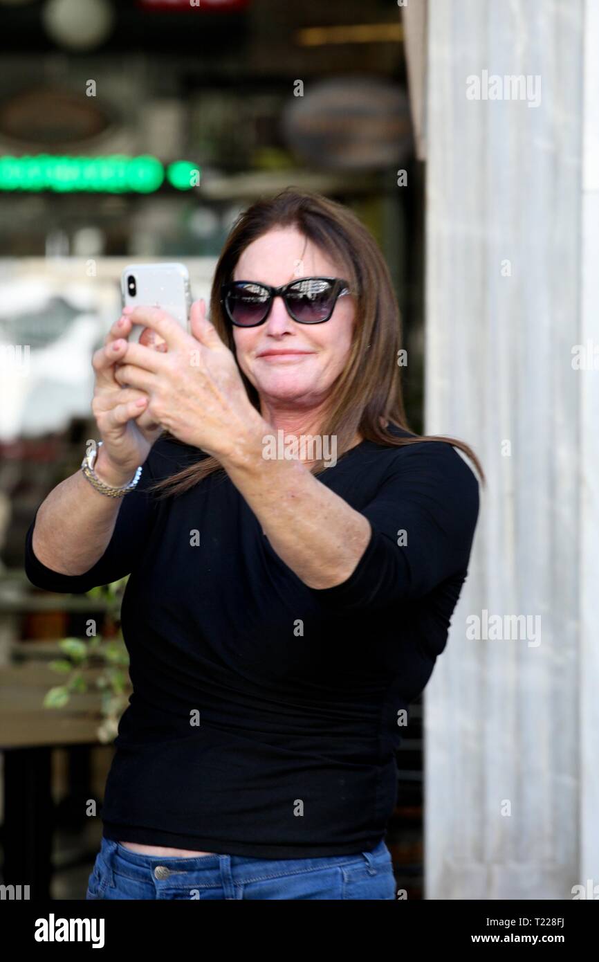American television personality CAITLYN JENNER walks in the center of Athens.Jenner visits Greece because she will participate in Greek TV show.Photos Stock Photo