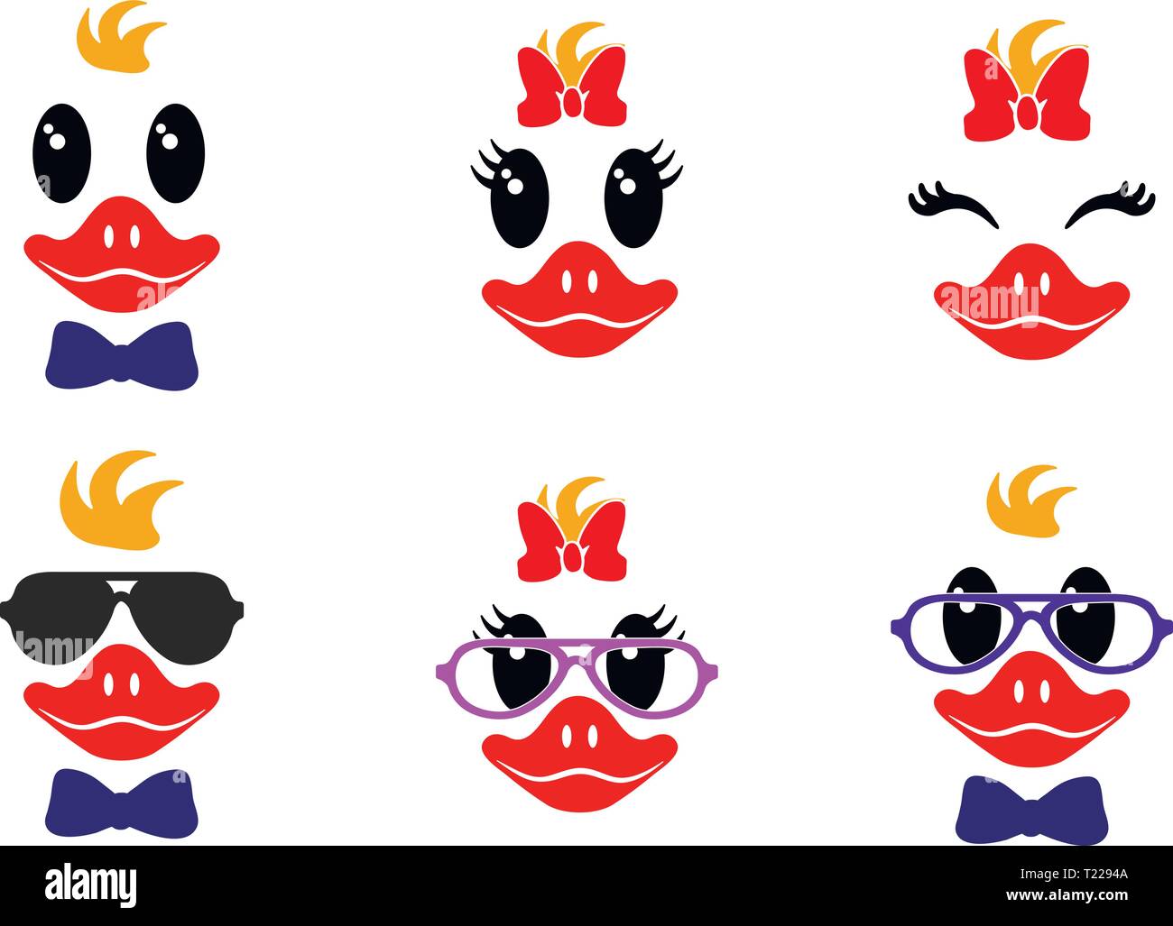 Bright collection of duck faces Stock Vector Image & Art Alamy