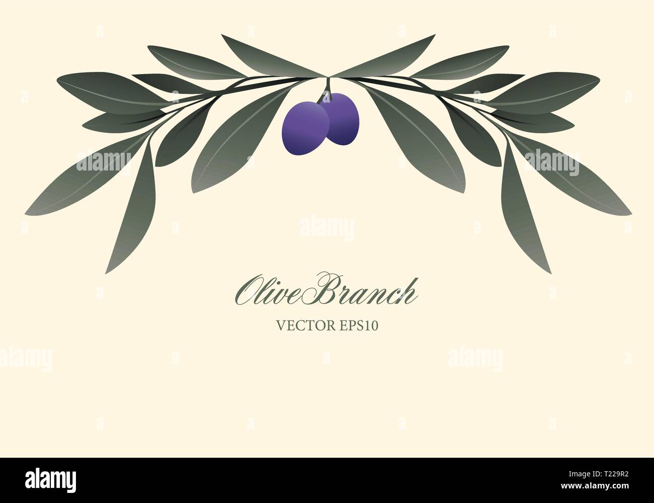 Olive branch wreath isolated. Vector Illustration Stock Vector Image ...
