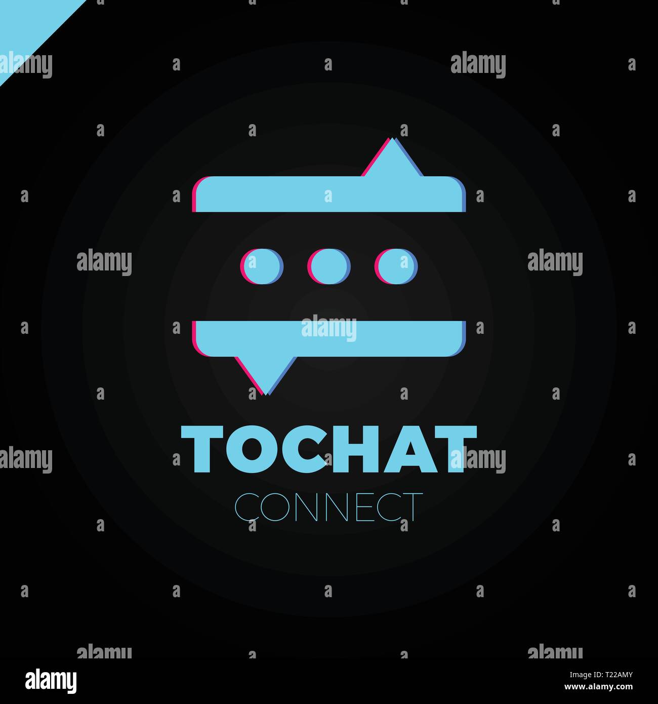 Mini Chat Logo. Bubble and three dots Stock Vector