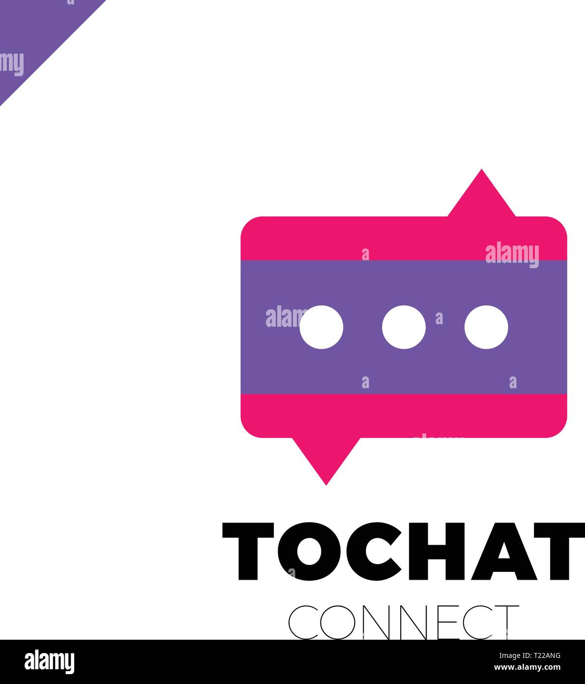 Mini Chat Logo. Bubble and three dots Stock Vector