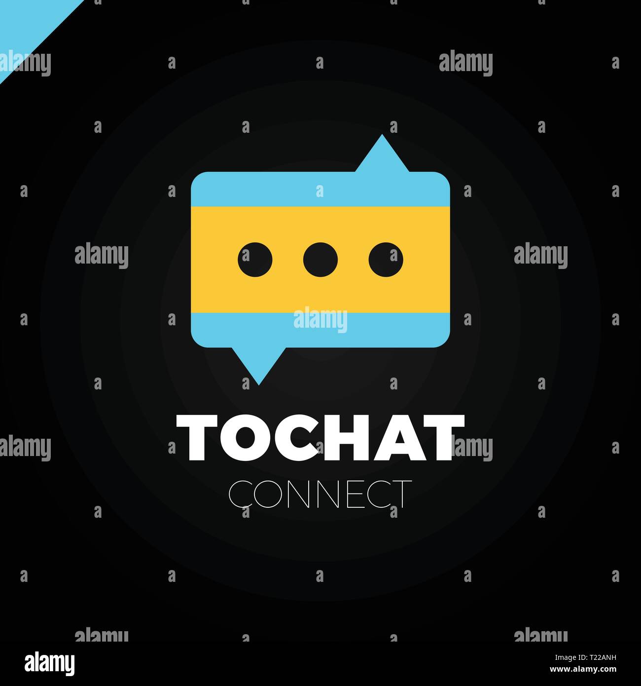 Mini Chat Logo. Bubble and three dots Stock Vector