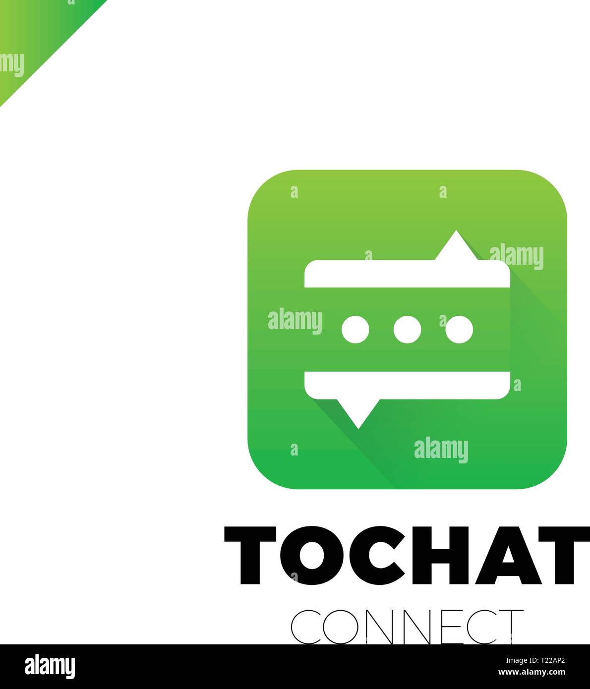 Mini Chat Logo. Bubble and three dots Stock Vector