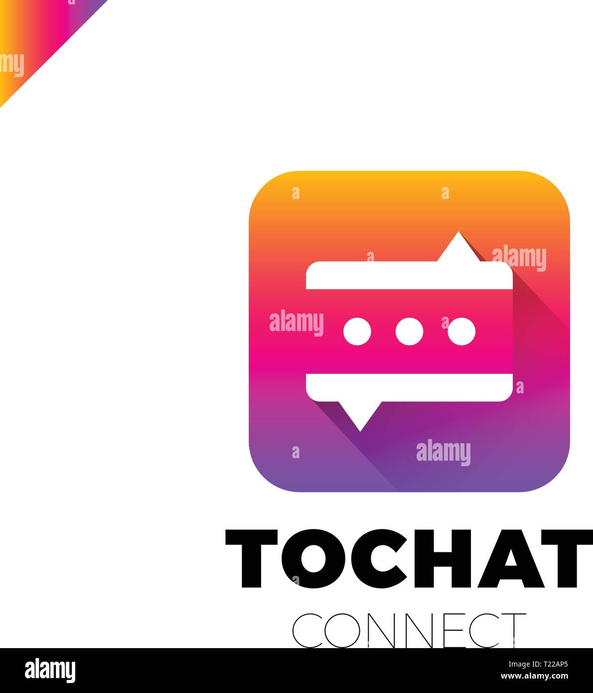 Mini Chat Logo. Bubble and three dots Stock Vector