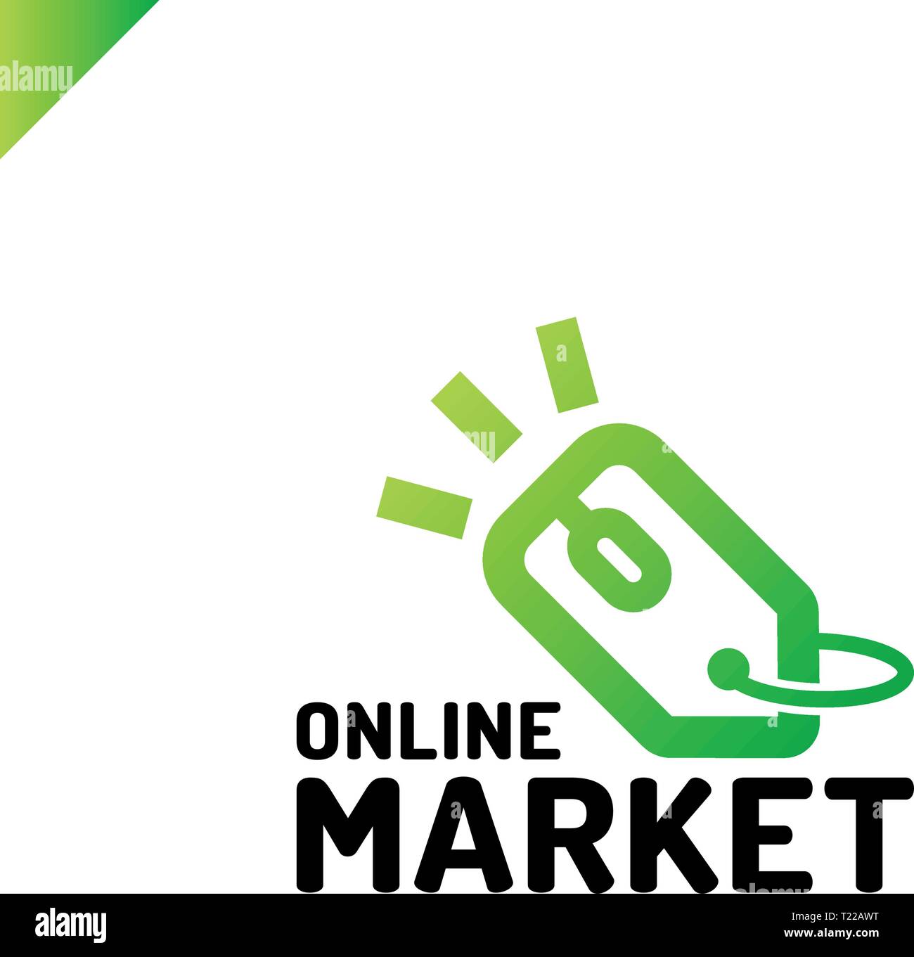 E store logo concept mouse click and shop tag Stock Vector