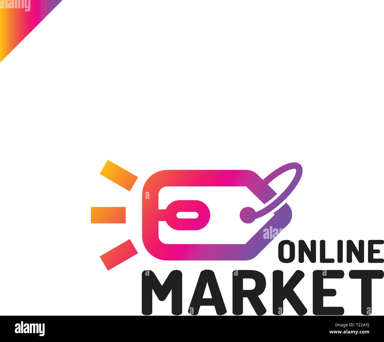 E store logo concept mouse click and shop tag Stock Vector