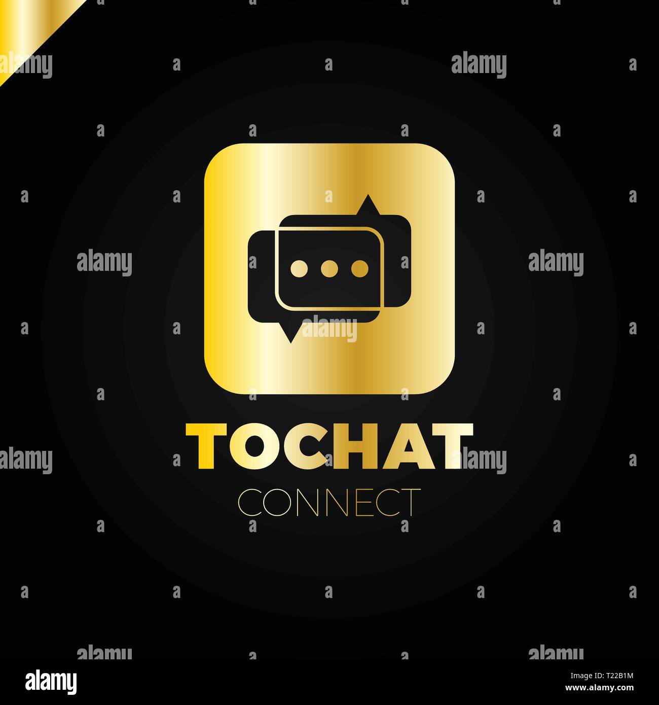 Mini Chat Logo. Bubble and three dots Stock Vector