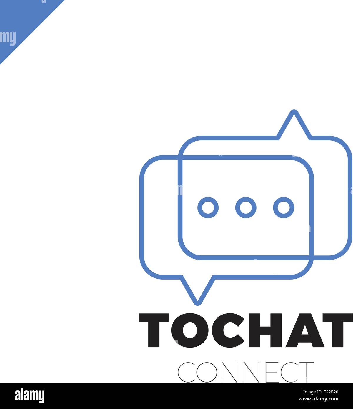 Mini Chat Logo. Bubble and three dots Stock Vector