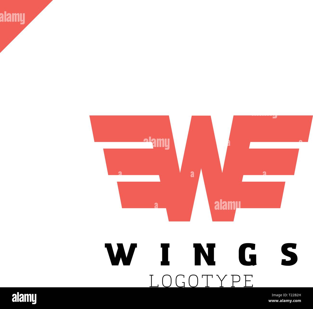 Abstract wings and letter W logo template. Vector business icon ...