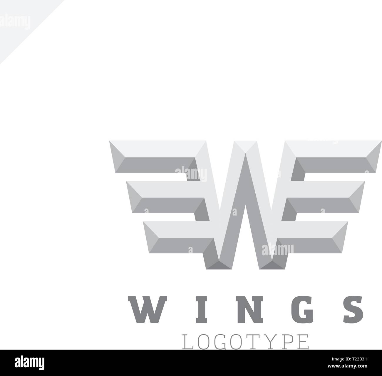 Abstract wings and letter W logo template. Vector business icon ...