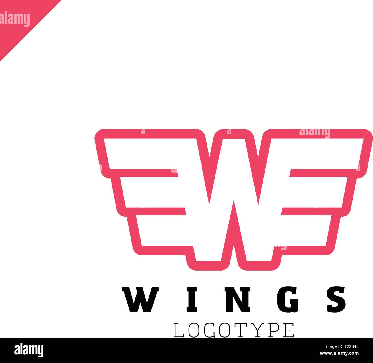 Abstract wings and letter W logo template. Vector business icon ...
