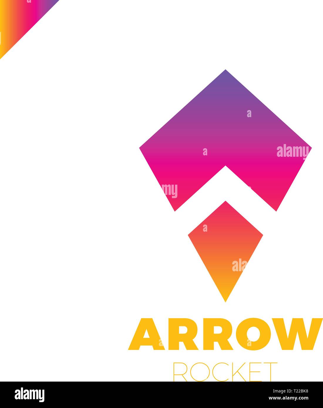 vector abstract arrow flying rocket icon, logo isolated Stock Vector