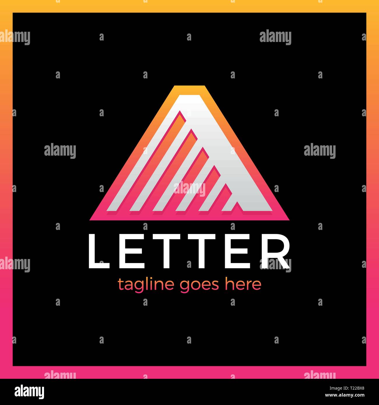 Letter A Line Arrow Up Logotype Stock Vector