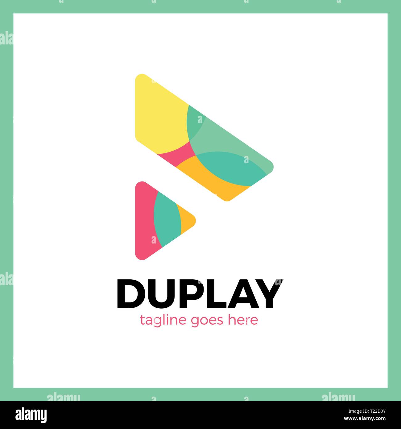 Double Triangle Media Play Logo. Colorful Circle Stock Vector