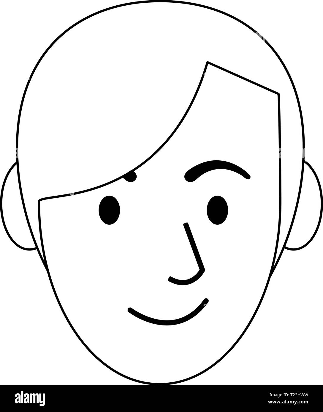 Man smiling face cartoon in black and white Stock Vector Image & Art