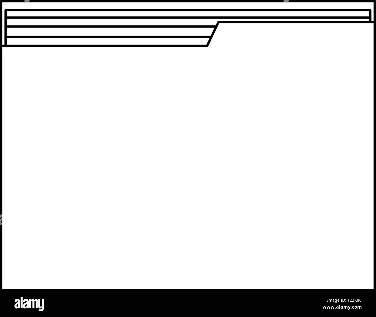Folder document symbol isolated in black and white Stock Vector Image ...