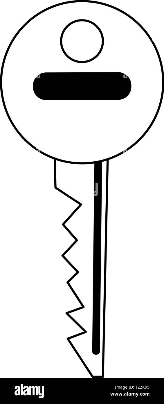 Key locked security symbol in black and white Stock Vector Image & Art