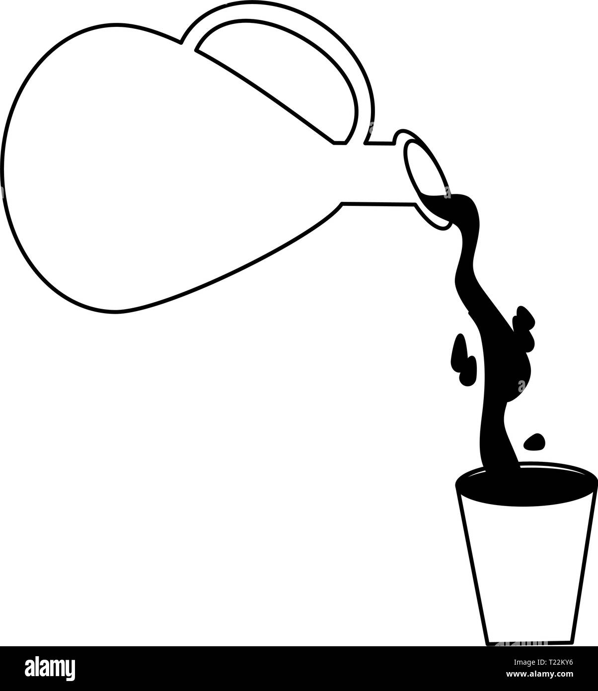 Wine and water miracle cartoon in black and white Stock Vector Image ...