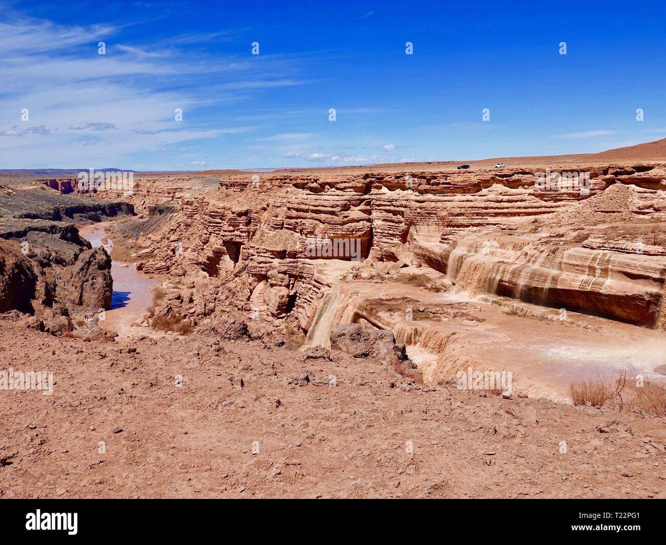 Grand Falls, also knows as Chocolate Falls, on the Navajo Reservation