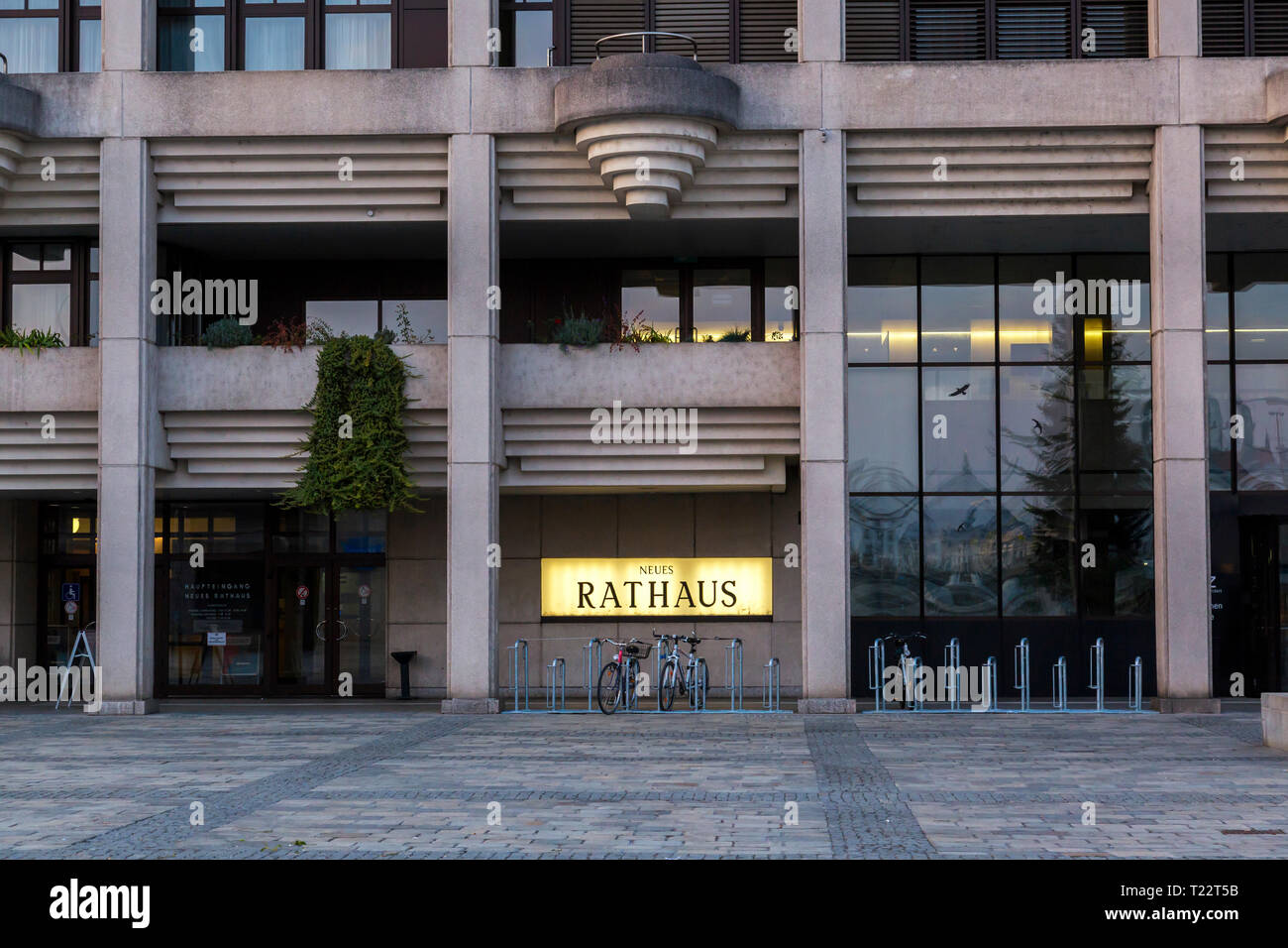 Austria, Linz, facade and entrance of New City Hall Stock Photo - Alamy