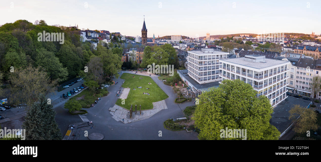 Germany, Wuppertal, Eberfeld, Aerial view of Deweerthscher Garten Stock