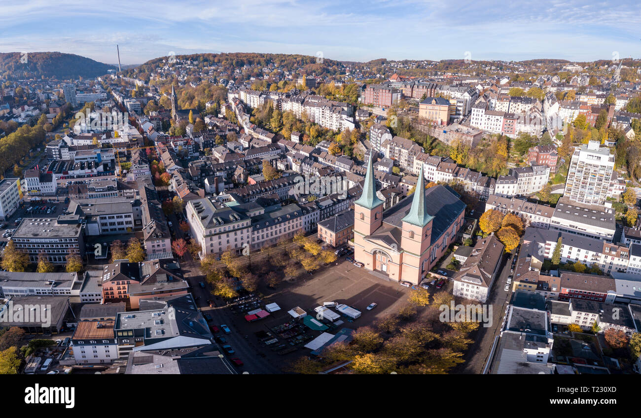 Germany, Wuppertal, Elberfeld, Aerial view of Laurentius Square Stock Photo