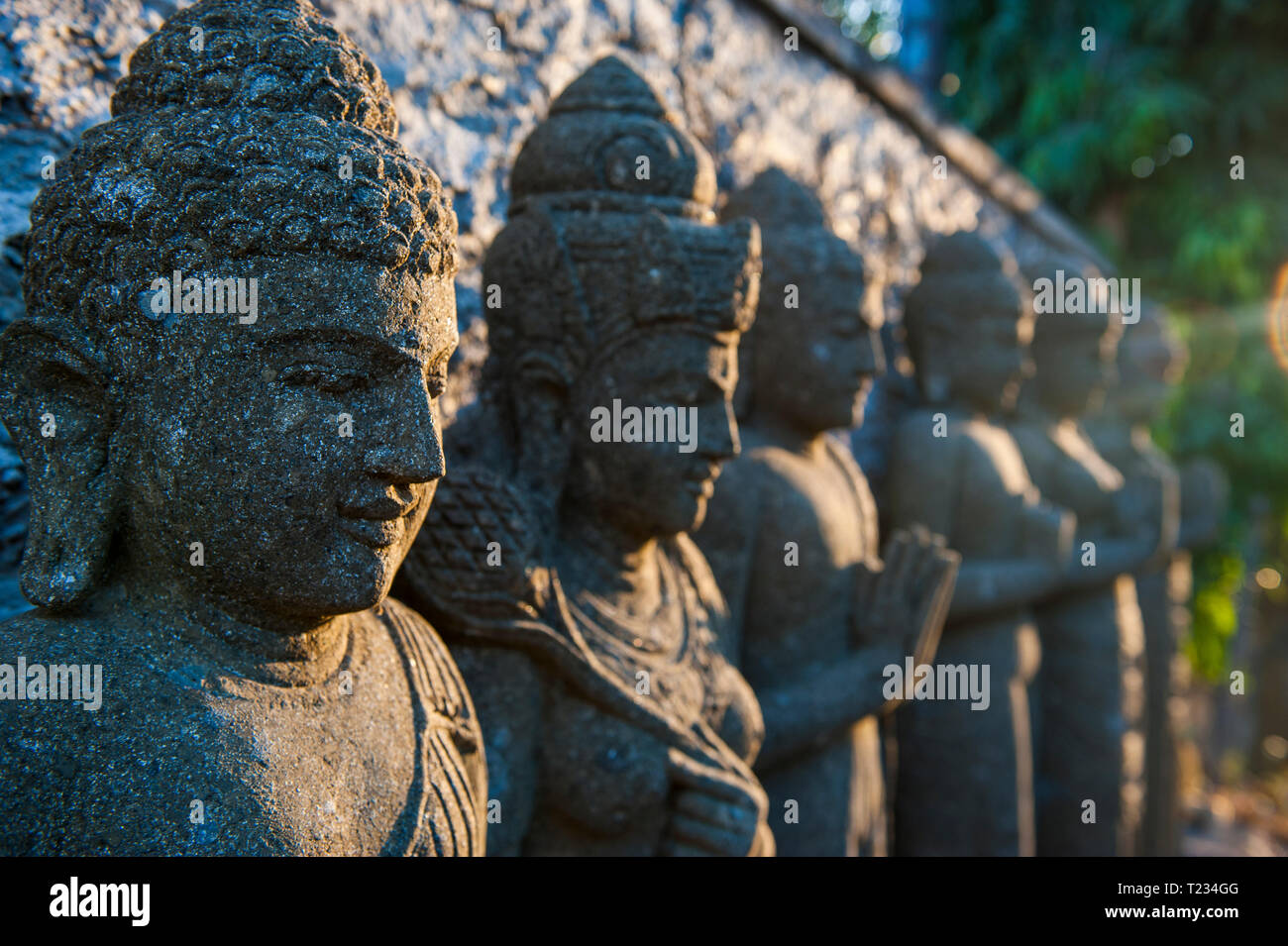 Indonesia Bali, Stone statues in the Pura Besakih temple complex Stock Photo