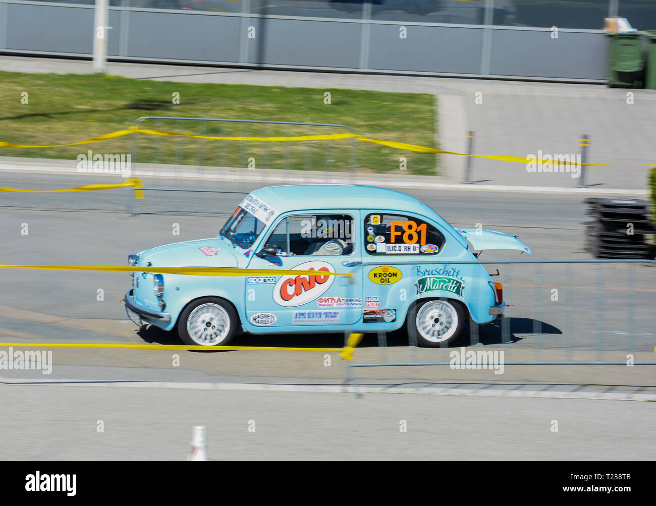 Sajmski autoslalom 2019 - Zastava 850 Stock Photo