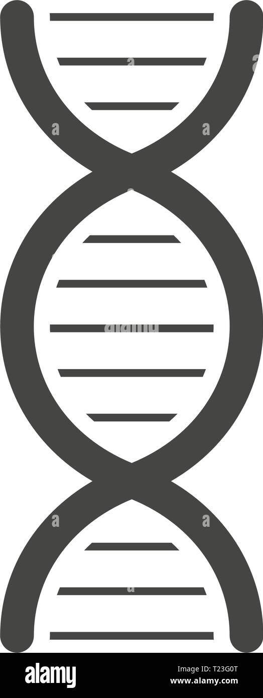 Black DNA helix silhouette isolated on white background Stock Vector ...