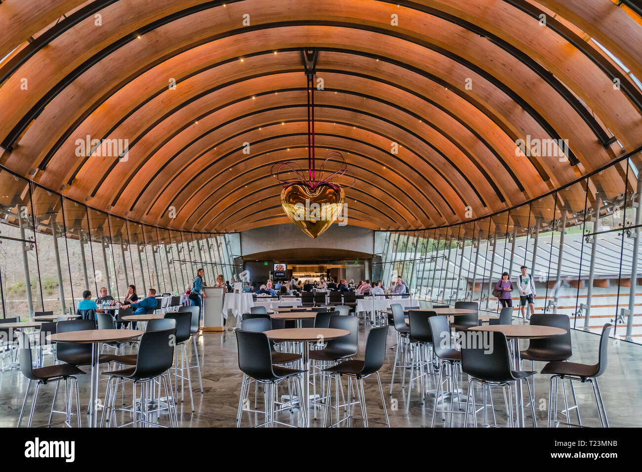 Crystal bridges museum restaurant interior stock photo alamy