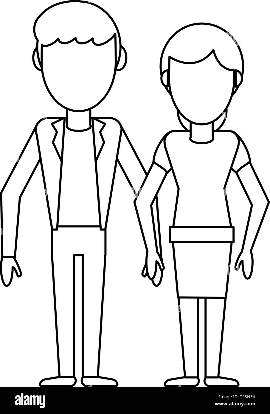 Couple boyfriend and girlfriend cartoon in black and white Stock Vector Image & Art - Alamy Couple boyfriend and girlfriend cartoon in black and white Stock Vector Image & Art - Alamy