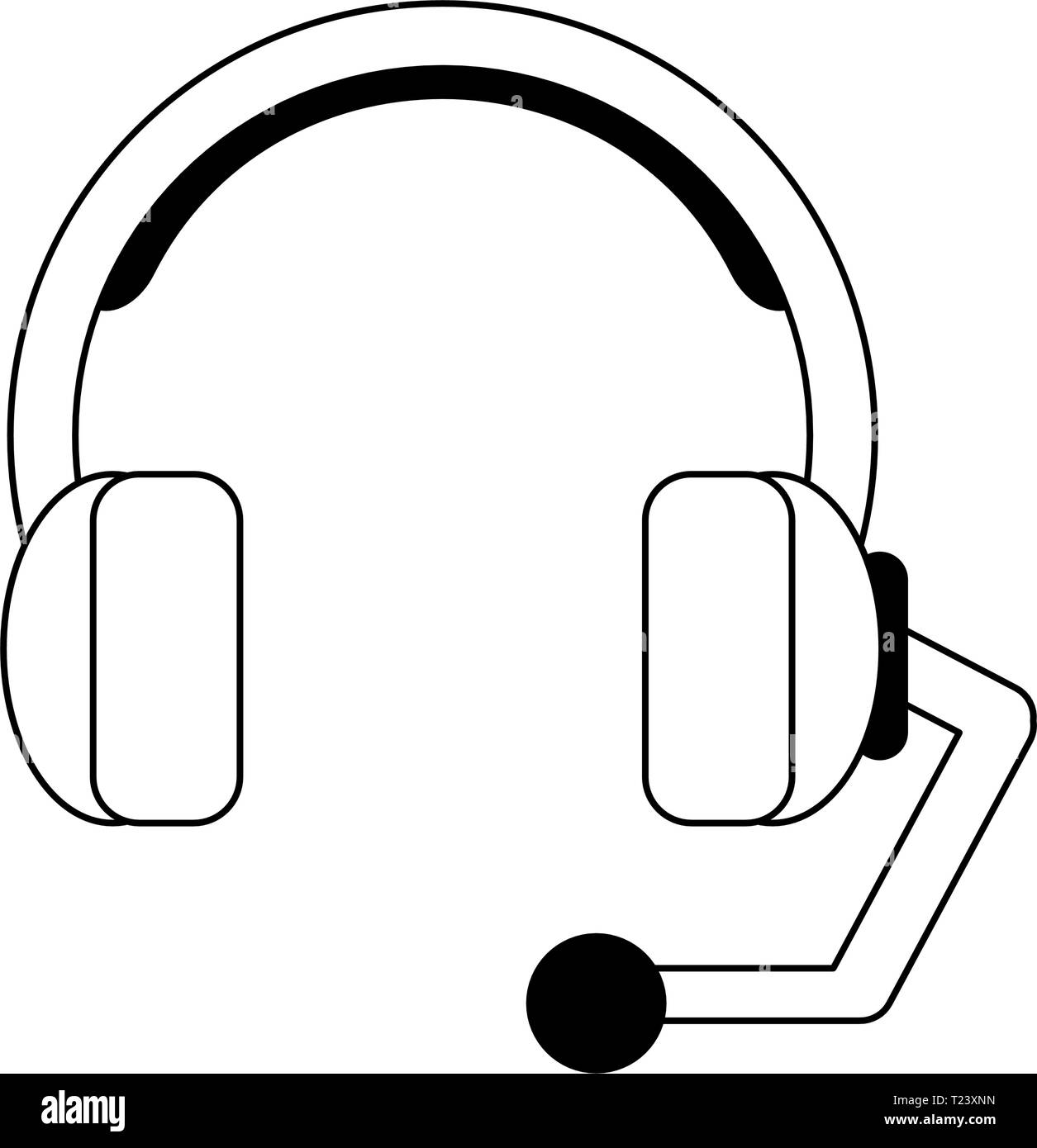 Call center headset symbol black and white Stock Vector Image & Art - Alamy