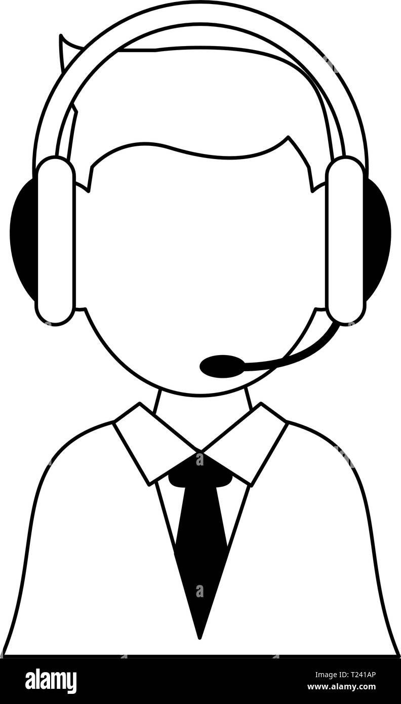 Customer service agent avatar vector Black and White Stock Photos ...