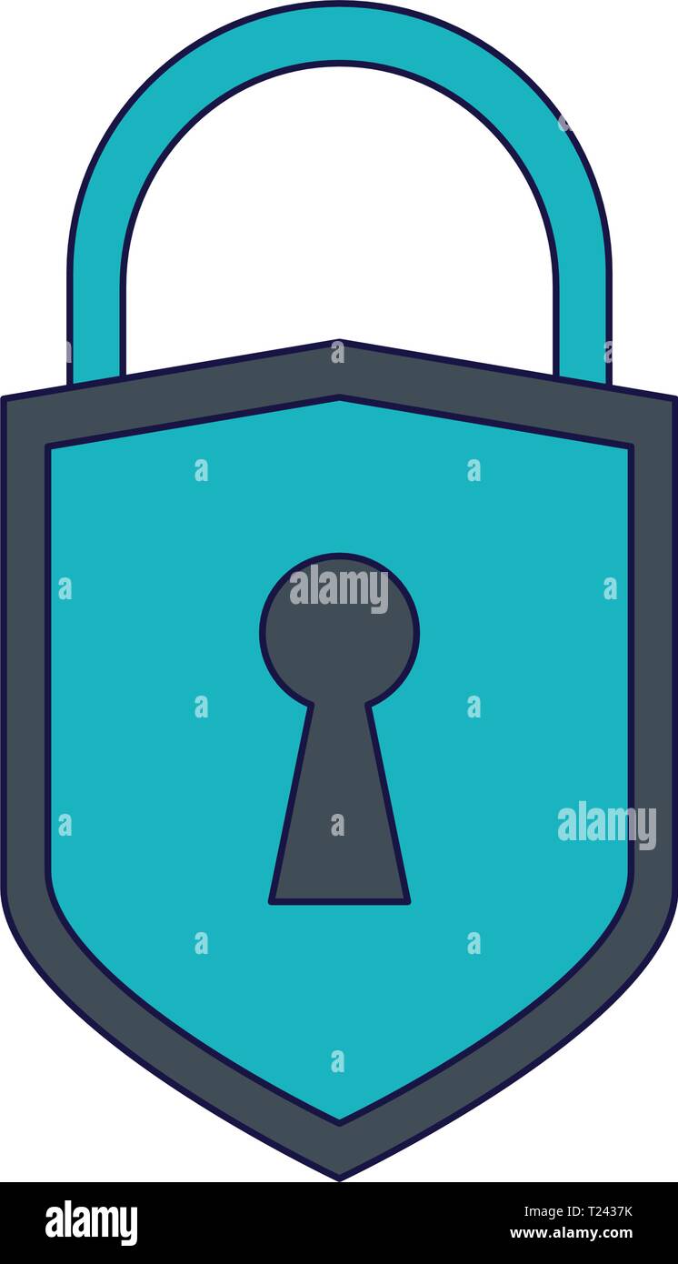 Padlock security symbol isolated blue lines Stock Vector Image & Art ...